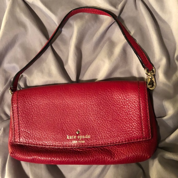 kate spade Handbags - Kate Spade Red Leather clutch/wristlet